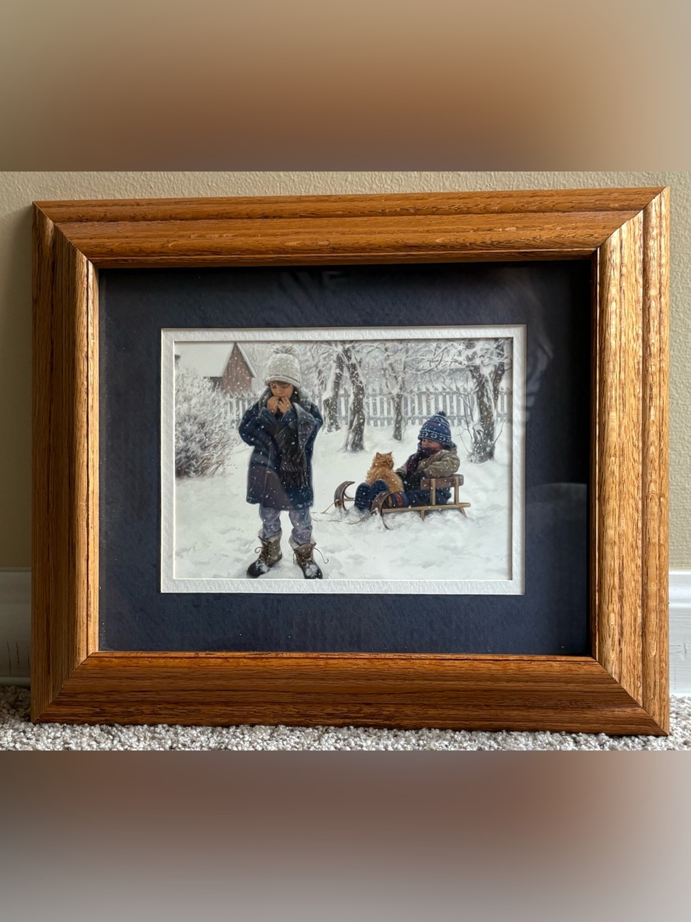 GUC Robert Duncan "Winter's Blanket", Matted & Oak Framed Art